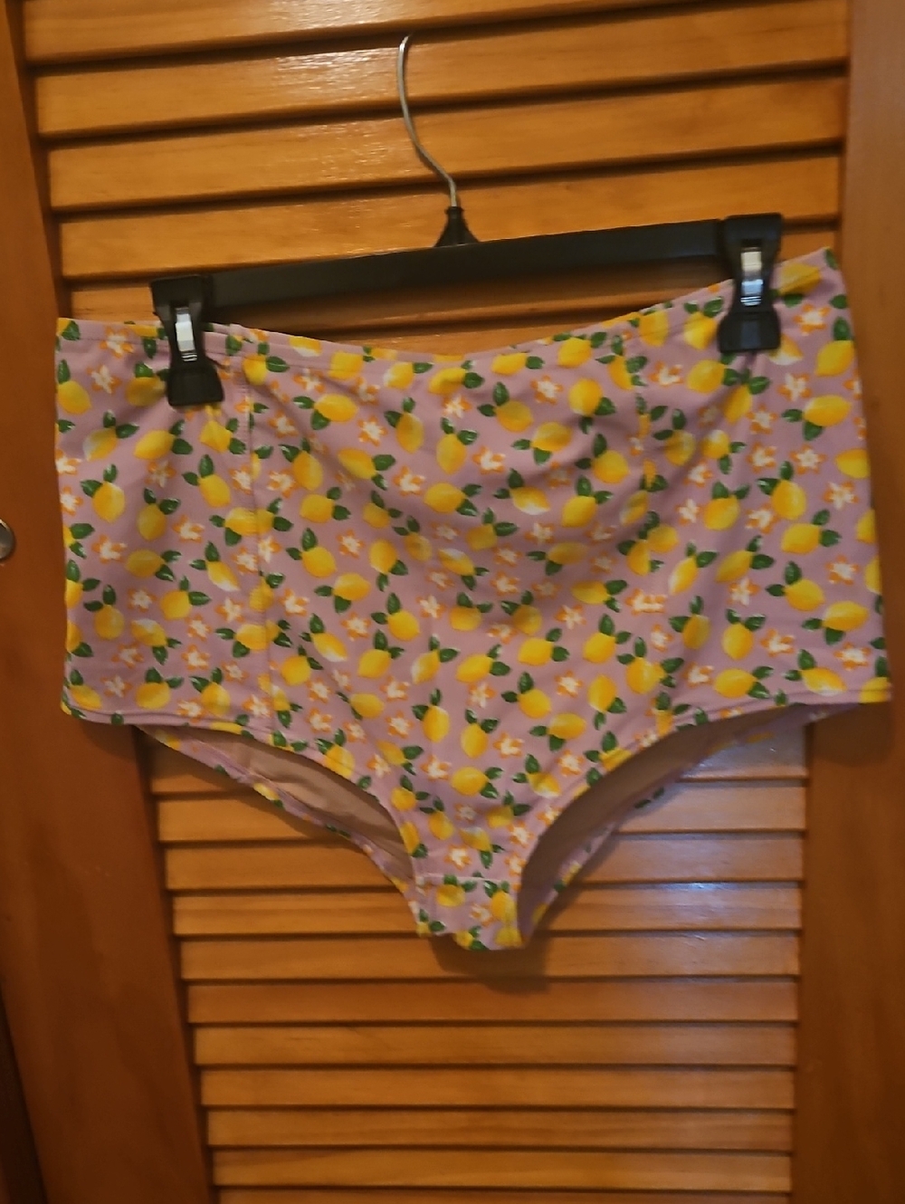 J.Crew Pink Lemon-Print High-Waist Swim Bottoms